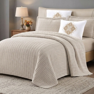 Juego de Edredón Moderno Color Marfil Texturizado 100% Poliéster, Estilo Seersucker, Cubrecama de Lujo para Hogar y Hotel, OEM ODM, Verano - Product Image 3
