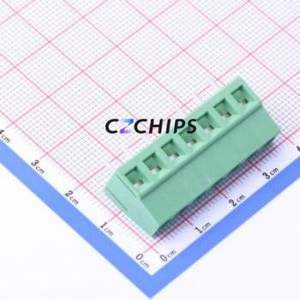 DB128V-5.08-7P-GN-S <b>Screw</b> Terminal <b>Block</b> Through hole Component (THT),P=5.08mm Connector 1x7P 5.08mm Green Through Hole - Product Image 1