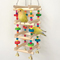 Jouet pour oiseaux en plastique et verre, blocs de construction, échelle, motif peau de tigre, pivoine, pour grigner, grimper, soulager l'ennui, écologique, balançoire arc-en-ciel