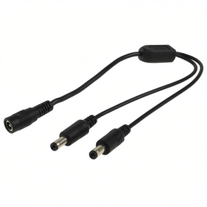 2 Way Power Splitter <b>Cable</b> 2.1mm DC Jack Connector For Surveillance <b>Cameras</b> - Product Image 2