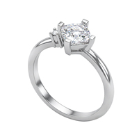 Großhandel 925 Sterling Silber Rhodium-Plattiert Prinzessinnen-Schliff CZ Krappenfassung Damen Verlobungsring Valentinstag Geschenk für Frauen