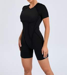 RUIQUWIN Combinaisons à manches courtes avec dos ouvert Gym Push Up Vêtements d'entraînement Fitness Combinaisons courtes pour femmes - Product Image 3