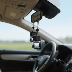 Bouteille diffuseur de parfum vide de 8 ml pour voiture, mini désodorisant, flacon en verre pour huiles essentielles avec bouchon en bois noir - Product Image 2