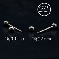 2025 nouveau 16G/14G G23 titane boule mamelon langue bouclier anneau avec femmes homme oreille Tragus industriel haltère titane Piercing