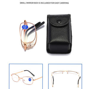 Nuevo vidrio de lectura <span class=keywords><strong>presbicia</strong></span> de moda ultraligero doblado <span class=keywords><strong>gafas</strong></span> de lectura de doble luz Anti luz azul plegable y llevar con estuche - Product Image 6