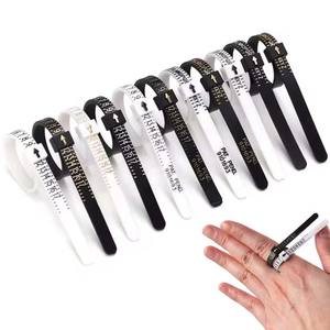 कस्टम लोगो रिंग सिज़र उंगली गेज माप शासक पैमाने पर प्रचार प्लास्टिक गहने मापने के लिए हमारे/यूके/यू रिंग्स के लिए उपकरण - Product Image 1