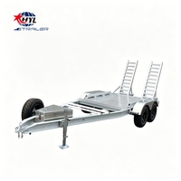 Remorque en aluminium à double essieu robuste pour mini-excavatrices ATM 4,5 tonnes, fournie par l'usine