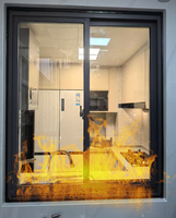 Ventanas Corredizas de Diseño Moderno con Rotura de Puente Térmico, Ventanas de Aluminio Ignífugas con Vidrio Resistente al Fuego