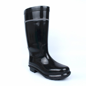 Botas de lluvia de caucho para hombre, caña alta, negras, gruesas, antideslizantes, impermeables, para uso industrial y minero. - Product Image 5