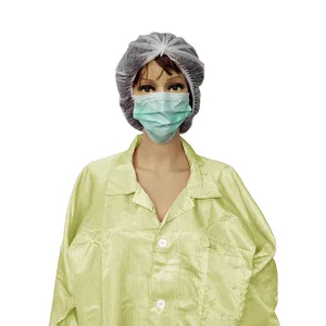 ALLESD 5 מ""מ פס ESD מעיל עבודה מעבדת בד פוליאסטר חלוק אנטי סטטי חדר נקי - Product Image 1