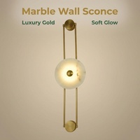 Lampe murale LED de luxe moderne personnalisée en métal et marbre, garantie 3 ans, CRI élevé 80, 10 000 heures, abat-jour pour salon, chambre, couloir