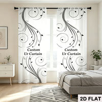 Rideaux transparents imprimés sur mesure (2 pièces) pour la décoration intérieure, personnalisables avec n'importe quel motif - 2 panneaux semi-transparents avec passe-tringle