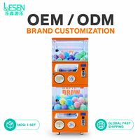 Distributeur automatique de capsules LED à grande capacité, à monnayeur, à double étage, électrique, haute rentabilité, pour les commerces