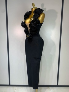 Nuovo Abito Elegante da <span class=keywords><strong>Donna</strong></span> per Feste e Club, Senza Maniche, Aderente, con Fiori 3D, Lussuoso per Celebrità e Compleanni - Product Image 6