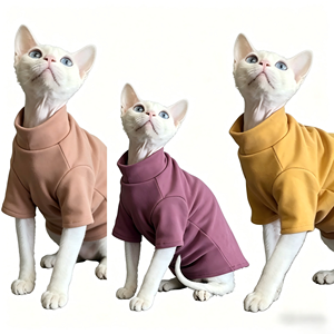 เสื้อเชิ้ตชั้นในผ้าฟลีซกันหนาวสำหรับแมวไร้ขน สำหรับใช้ในฤดูหนาว โดยเหมาะสำหรับแมวสฟิงซ์ เดวอนเร็กซ์ และมันช์กิน - Product Image 1