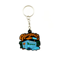 Porte-clés en PVC souple écologique personnalisés, projets OEM, revêtement solide Pantone, porte-clés promotionnel 3D, logo personnalisé, taille personnalisée