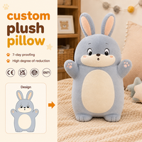 Peluche en coton personnalisée en forme de lapin, coussin de relaxation pour la sieste au bureau, tailles personnalisées, unisexe