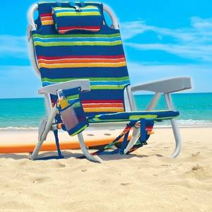 Al por mayor personalizado viaje al aire libre plegable portátil ligero aluminio mochila Camping mar playa sillas plegable Silla de pesca - Product Image 1