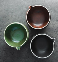 Bol à matcha japonais en céramique, bol à matcha traditionnel en céramique pour la cérémonie du thé, bol à matcha en céramique avec bec verseur