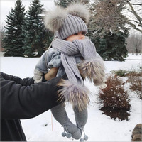 Chapeaux d'hiver personnalisés pour enfants de 0 à 36 mois, en tissu commun, unisexes, ensembles bonnet et écharpe