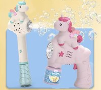 Machine à bulles licorne automatique, un pistolet à bulles portatif pour enfants, un jouet d'été idéal pour les garçons et les filles.
