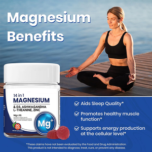 Gomitas <span class=keywords><strong>de</strong></span> Complejo <span class=keywords><strong>de</strong></span> <span class=keywords><strong>Magnesio</strong></span> 14 en 1 - 350 mg, 10 Tipos <span class=keywords><strong>de</strong></span> <span class=keywords><strong>Magnesio</strong></span> con Ashwagandha, L-Teanina, <span class=keywords><strong>Zinc</strong></span> <span class=keywords><strong>y</strong></span> <span class=keywords><strong>Vitamina</strong></span> D3 - 90 Gomitas - Product Image 5