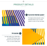 Tapis de porte entièrement rayé, support en TPR, surface numérique Non tissée, impression en trois dimensions, à la mode