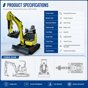 Livraison gratuite, <span class=keywords><strong>mini</strong></span>-excavatrice de 2 tonnes pour l'aménagement paysager, les travaux agricoles, les petites constructions, le creusement de fossés et les travaux de terrassement résidentiel - Product Image 2