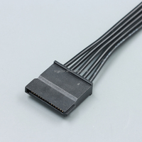 SATA 15-Pin Stecker auf Buchse Stromverlängerungskabel 30cm Flach Schwarz 18AWG Verzinnter Kupferdraht für HDD SSD Netzteil