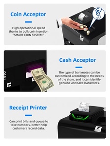 Custom Front Panel&Touch Screen Smart Coin Acceptor Bill Acceptor Cash Recycler Pos Machine <b>Table</b> Cash Payment Kiosk - Product Image 4