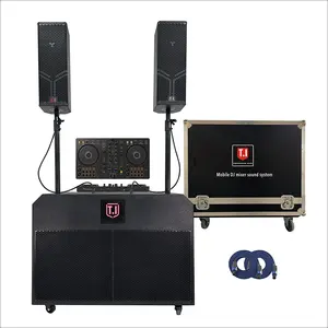 T.I Pro Audio mini dj speaker sounds system equipment dj party speaker box 1800w pionner mixer 8 inch top speakers