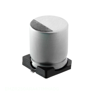 Condensador Original CAP ALUM 470UF 20% 25V SMD 470 uF de Montaje en Superficie EMZR250ARA471MHA0G - Product Image 1
