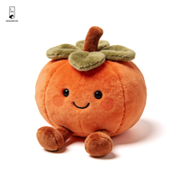 Coussin en peluche festif en forme de kaki - Coussin brodé visage souriant avec pieds - Coussin décoratif doux pour la bonne chance