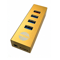 AOTECH 5'i 1 Arada USB 3.0 Hub 3 USB 3.0 Girişi 1 Ses Girişi Hızlı Şarj Altın Alüminyum Alaşım Mac/PC/Laptop Uyumlu 12 Ay Stokta