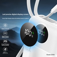Batería Externa de Plástico con Certificación Nacional 3C, Carga Súper Rápida de 225W, Cable Integrado, 20000 mAh, Batería de Polímero de Litio