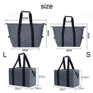 Custom logo Insulated Polyester Beach <b>Cooler</b> Tote <b>Bag</b> for Shopping Travel Picnic with Zipper Delivery Food <b>Bag</b> - Product Image 6