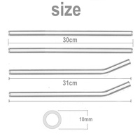 Lot de 4 pailles réutilisables de 12 pouces avec brosse de nettoyage pour gobelets Stanley & Yeti de 30 à 40 oz