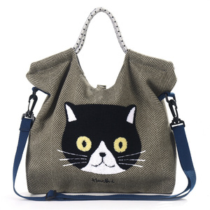 Qetesh Tote <strong>Bag</strong> Customization High Quality Large Capacity Fashionable Waterproof Nylon <strong>Animal</strong> Embroidery Designer <strong>Bags</strong> - Product Image 6