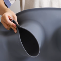 Bol moderne et écologique en acier inoxydable pour l'eau et la nourriture, tapis en silicone anti-déversement, bol pliable pour une utilisation en intérieur et en extérieur