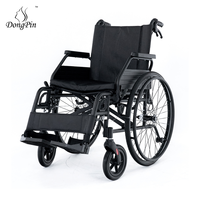 Fauteuil roulant manuel léger Dongpin, pliable, avec cadre en aluminium, siège confortable, aide à la mobilité pour les personnes âgées et les patients, transport et voyage