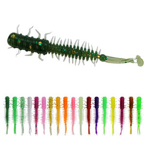 20 pièces/sac Appâts souples de pêche en forme de ver 45mm 0.43g, Kit de leurres souples en PVC pour la pêche à la truite, au bar, à la perche en eau douce - Product Image 1