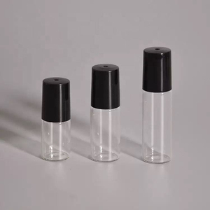Botella Roll-on para Perfume de Aceites Esenciales, Transparente/Ámbar, 1ml 2ml 3ml 5ml, con Tapa de Plástico Blanca/Negra - Product Image 5
