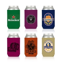 Refroidisseur de canette en néoprène personnalisé promotionnel Sublimation imprimé mousse boisson bière manchon de bouteille support trapu pliable étanche