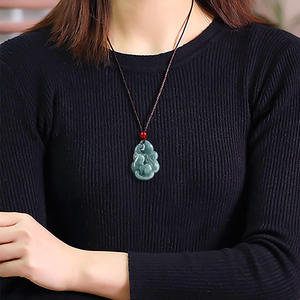 หยกธรรมชาติสีน้ำเงินหยกจิ้งจอกเก้าหางจี้หยก UNISEX สไตล์จีนดั้งเดิมของขวัญพร้อมใบรับรองการประเมินราคา DW44 - Product Image 4