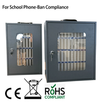 Casier à téléphones portable personnalisé 20, 25, 30, 32, 36 emplacements, boîte de rangement murale en acier pour téléphones portables pour écoles publiques