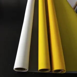 380 Mesh Layar Sutra Warna Kuning Jala Sablon Poliester untuk Mesin Cetak Sablon Manual Kain Bolting