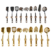 Ensemble d'ustensiles de cuisine 9 pièces en acier inoxydable avec poignée en plastique papillon, cuillère, louche, spatule antidérapante, durable et compatible lave-vaisselle