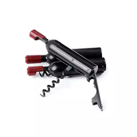 Tire-bouchon magnétique en métal pour bouteille de vin, mini-tire-bouchon, ouvre-bouteille facile à utiliser pour la maison ou le bar, noir