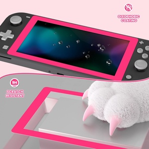 Film protecteur d'écran en verre trempé transparent HD avec bord rose vif pour console Nintendo Switch Lite - Product Image 3