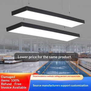 Lámpara de Escritorio LED, Lámpara Colgante para Oficina, Gimnasio, Centro Comercial, Lámpara de Tira Comercial, Lámpara de Tira de Tubo Cuadrado, Lámpara de Araña para Aula - Product Image 1